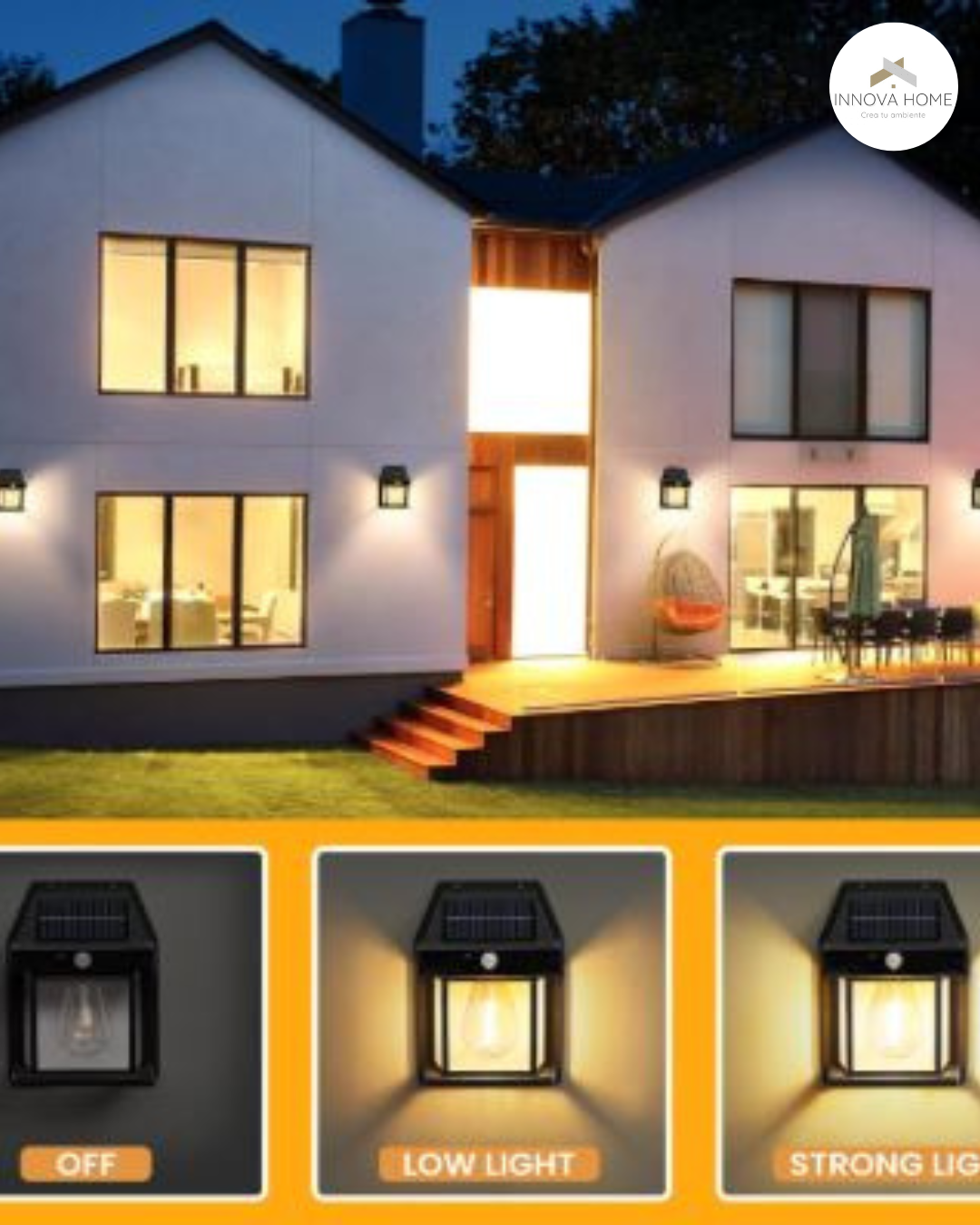 LAMPARA SOLAR PARA EXTERIOR CON SENSOR