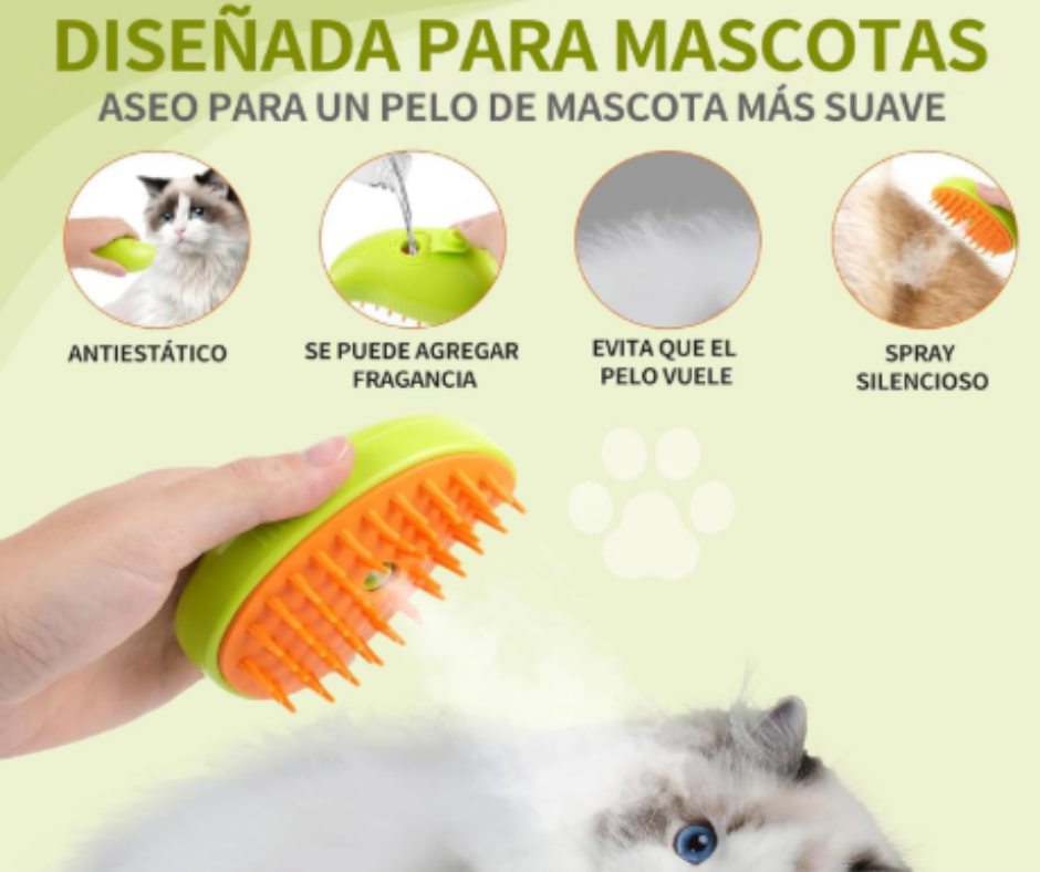 CEPILLO PARA MASCOTA CON VAPOR